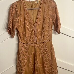 Kori Blush Lace Detail Romper